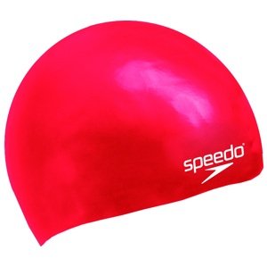 Speedo plain moulded silicone junior cap bielo/červená