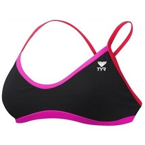 Dámske plavky tyr solid brites crosscutfit bikini top black/pink/red