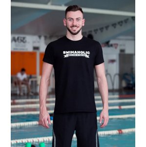 Pánske tričko swimaholic life is cool in the pool t-shirt men black