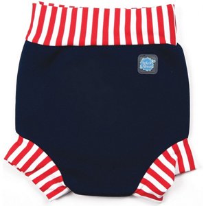Dojčenské plavky splash about happy nappy navy/red stripe m